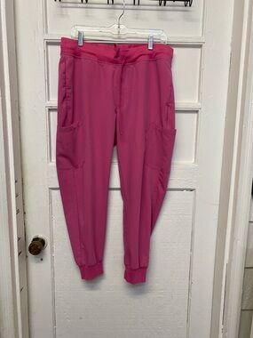 Mandala joggers scrubs pant women’s size Large petite pink